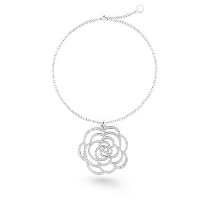 CAMELIA AJOURE NECKLACE SILVER DIAMOND