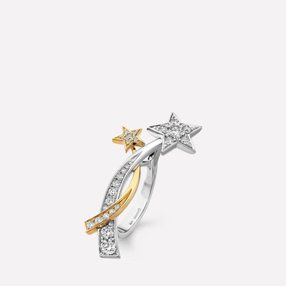 COMETE SILVER AND GOLD DIAMOND RING