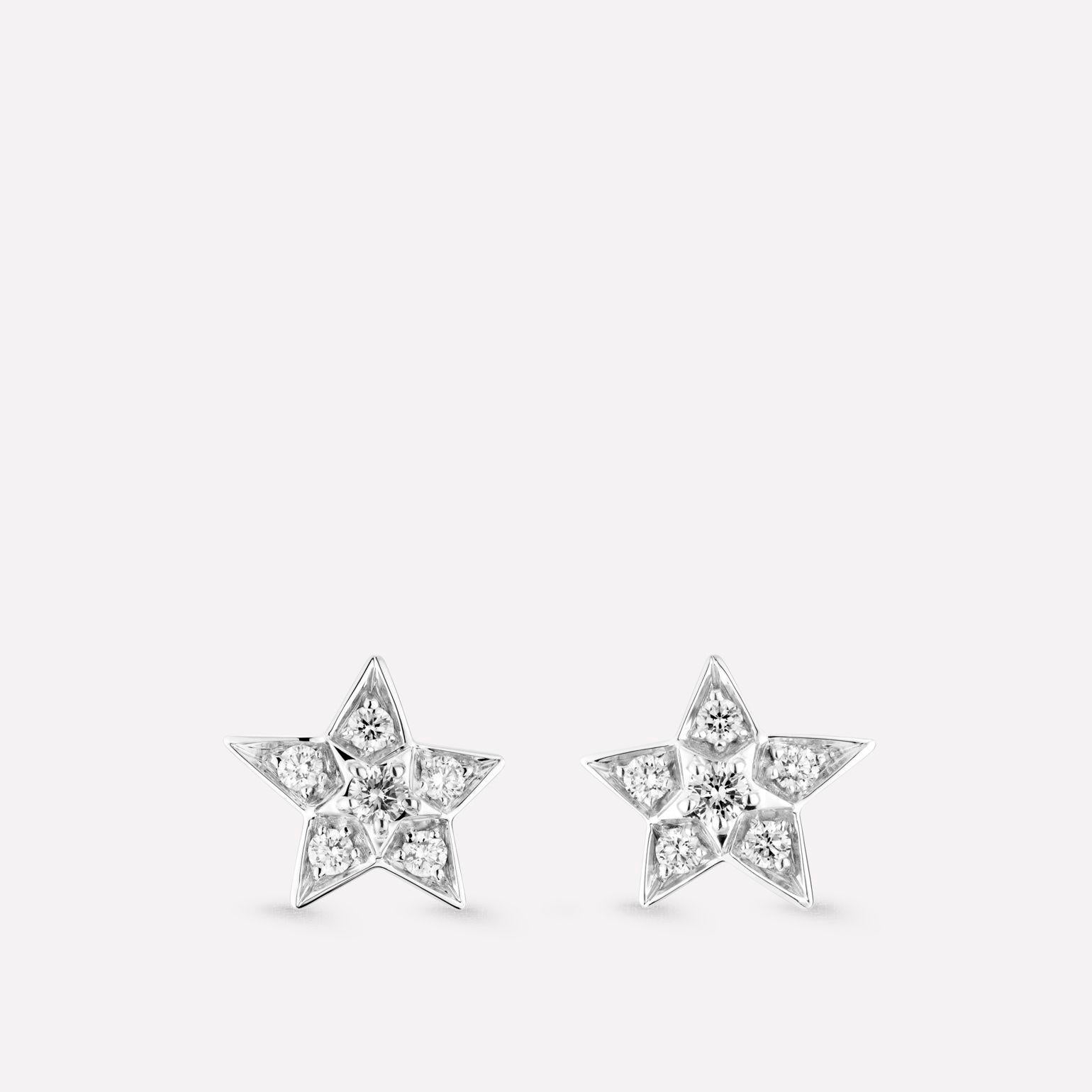 COMETE GEODE SMALL EARRINGS SILVER DIAMOND