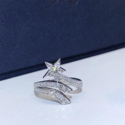 COMETE STAR RING SILVER DIAMOND