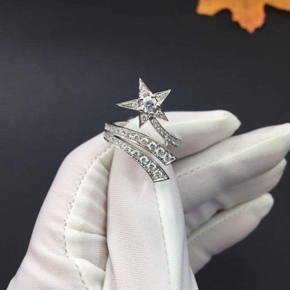 COMETE STAR RING SILVER DIAMOND