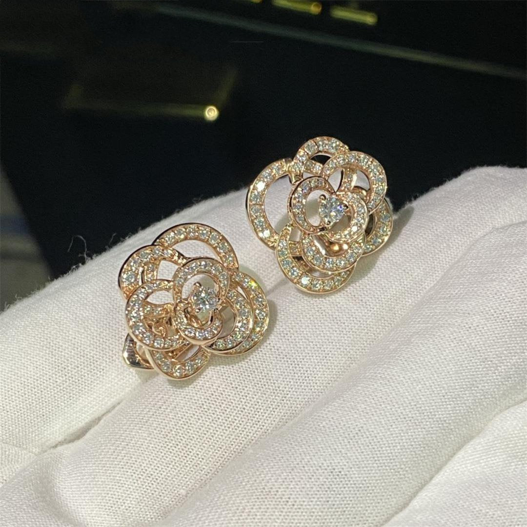 FIL DE CAMELIA EARRINGS PINK GOLD DIAMOND