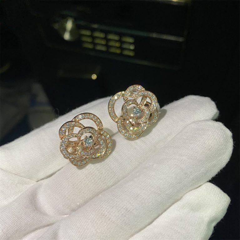 FIL DE CAMELIA EARRINGS PINK GOLD DIAMOND