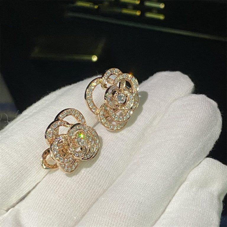 FIL DE CAMELIA EARRINGS PINK GOLD DIAMOND