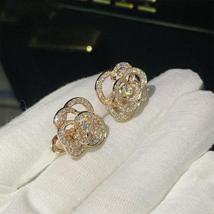 FIL DE CAMELIA EARRINGS PINK GOLD DIAMOND