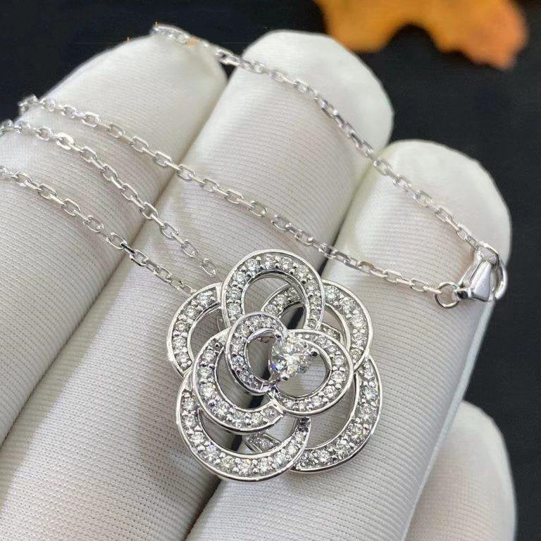 FIL DE CAMELIA NECKLACE SILVER DIAMOND