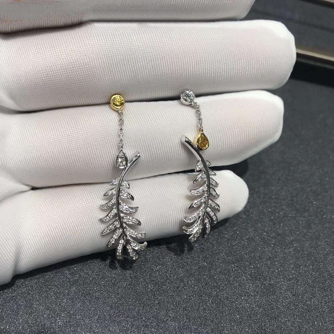 PLUME DE CC EARRINGS SILVER DIAMOND