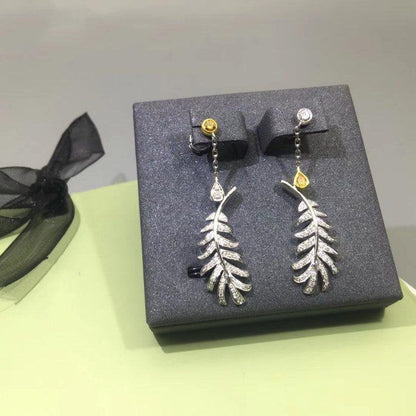 PLUME DE CC EARRINGS SILVER DIAMOND