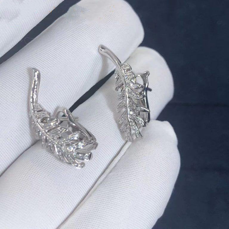 PLUME DE EARRINGS SILVER DIAMOND