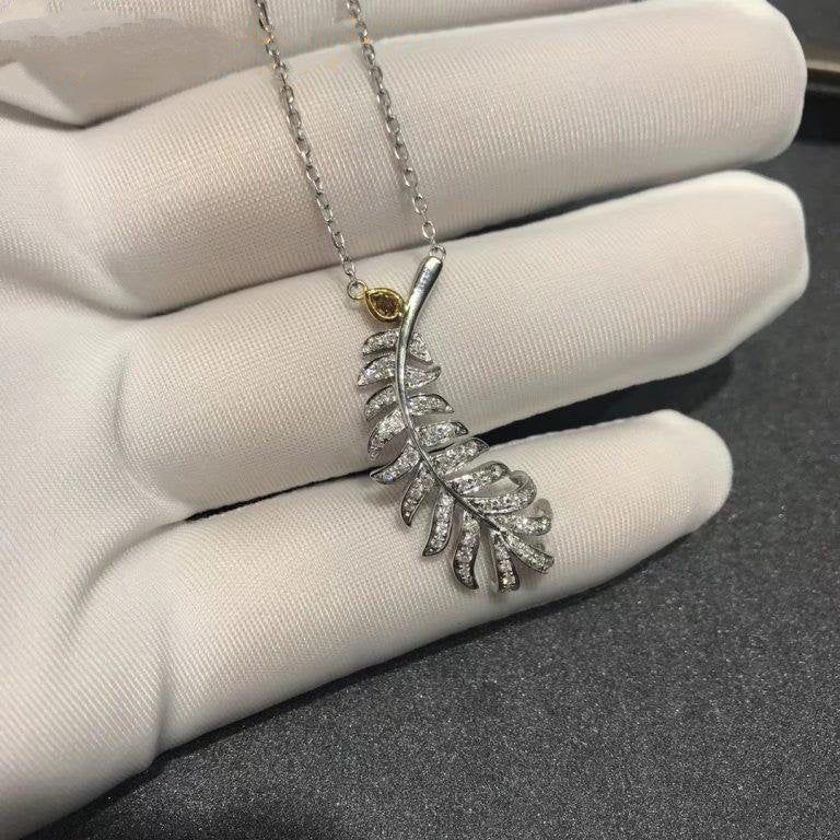 PLUME DE SILVER DIAMOND NECKLACE