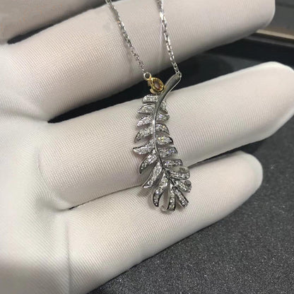 PLUME DE SILVER DIAMOND NECKLACE