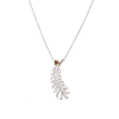 PLUME DE SILVER DIAMOND NECKLACE