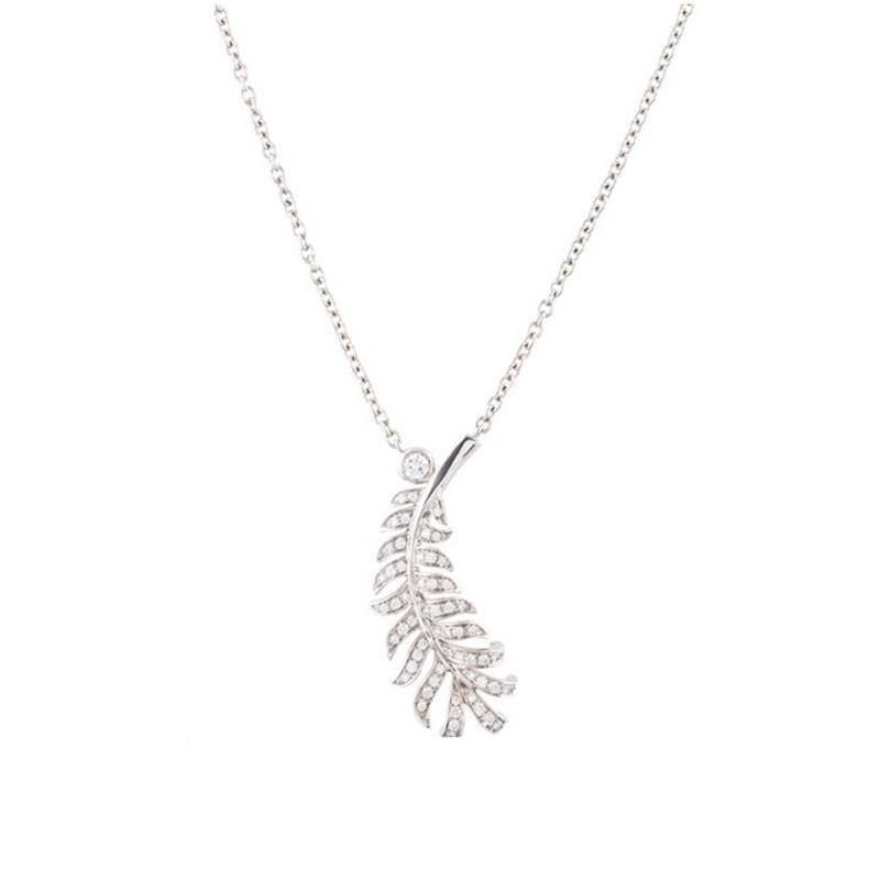 PLUME DE NECKLACE SILVER DIAMOND