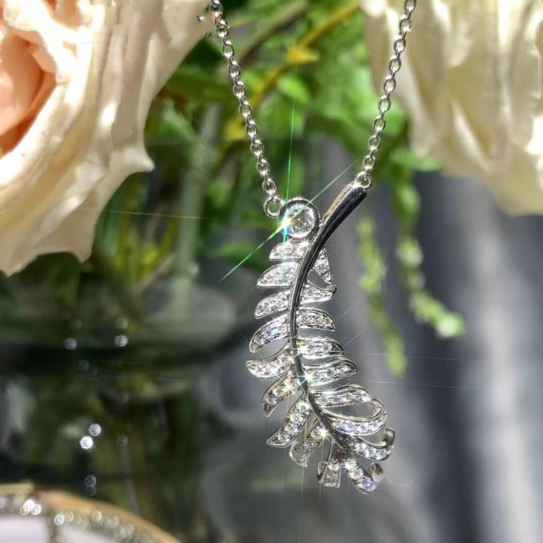 PLUME DE NECKLACE SILVER DIAMOND