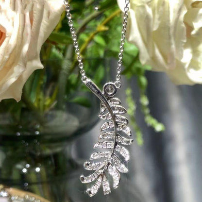 PLUME DE NECKLACE SILVER DIAMOND