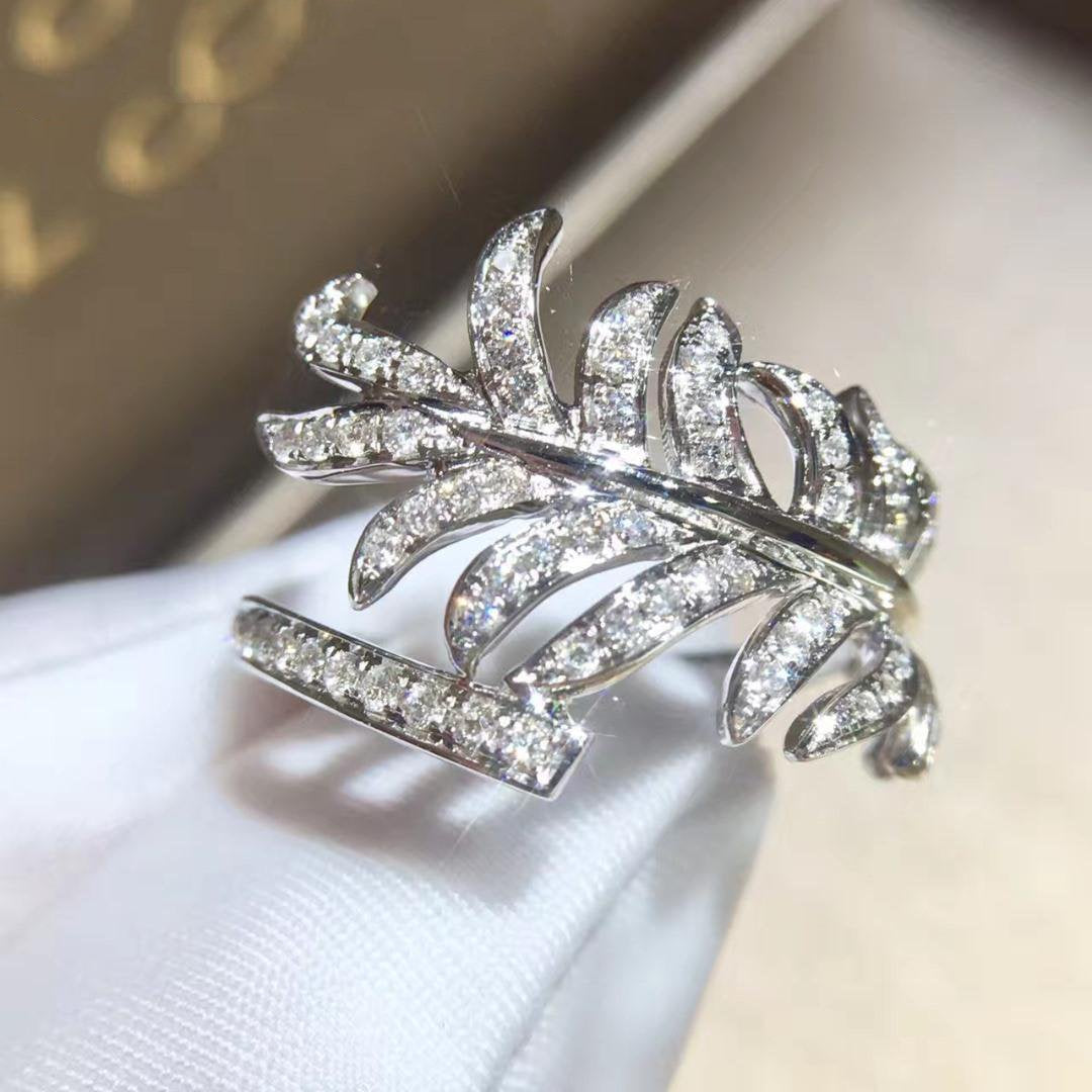 PLUME DE RING SILVER DIAMOND