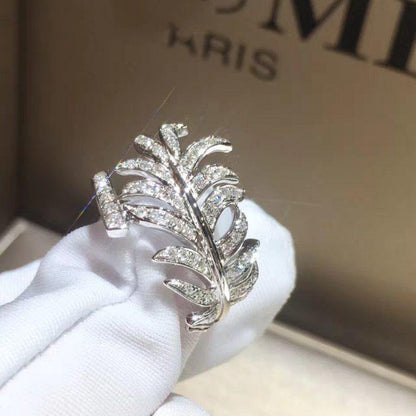 PLUME DE RING SILVER DIAMOND