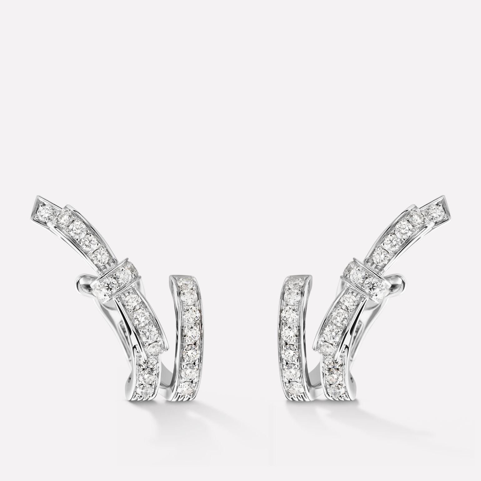 RUBAN SILVER EARRINGS DIAMOND