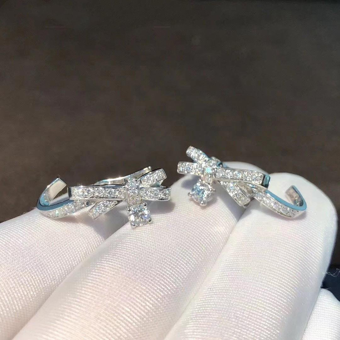 RUBAN SILVER DIAMOND EARRINGS