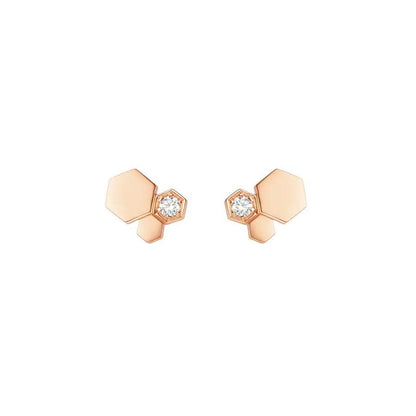 BEE LOVE PINK GOLD DIAMOND EARRINGS