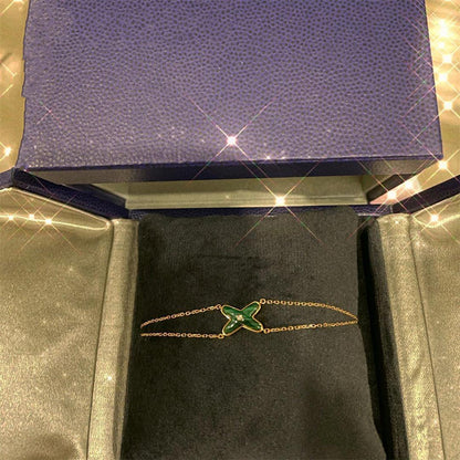 JEUX BRACELET MALACHITE PINK GOLD 1 DIAMOND