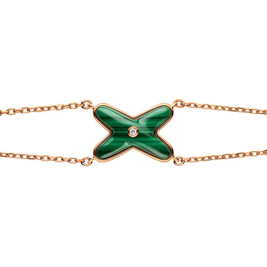 JEUX BRACELET MALACHITE PINK GOLD 1 DIAMOND