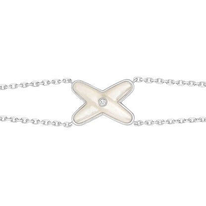 JEUX BRACELET WHITE MOP SILVER 1 DIAMOND