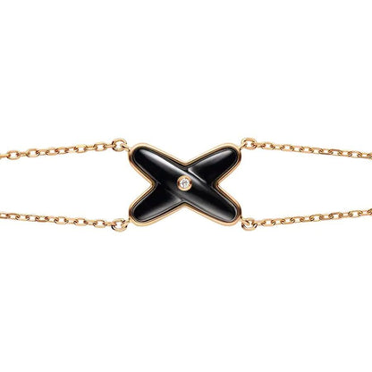 JEUX BRACELET ONYX PINK GOLD 1 DIAMOND