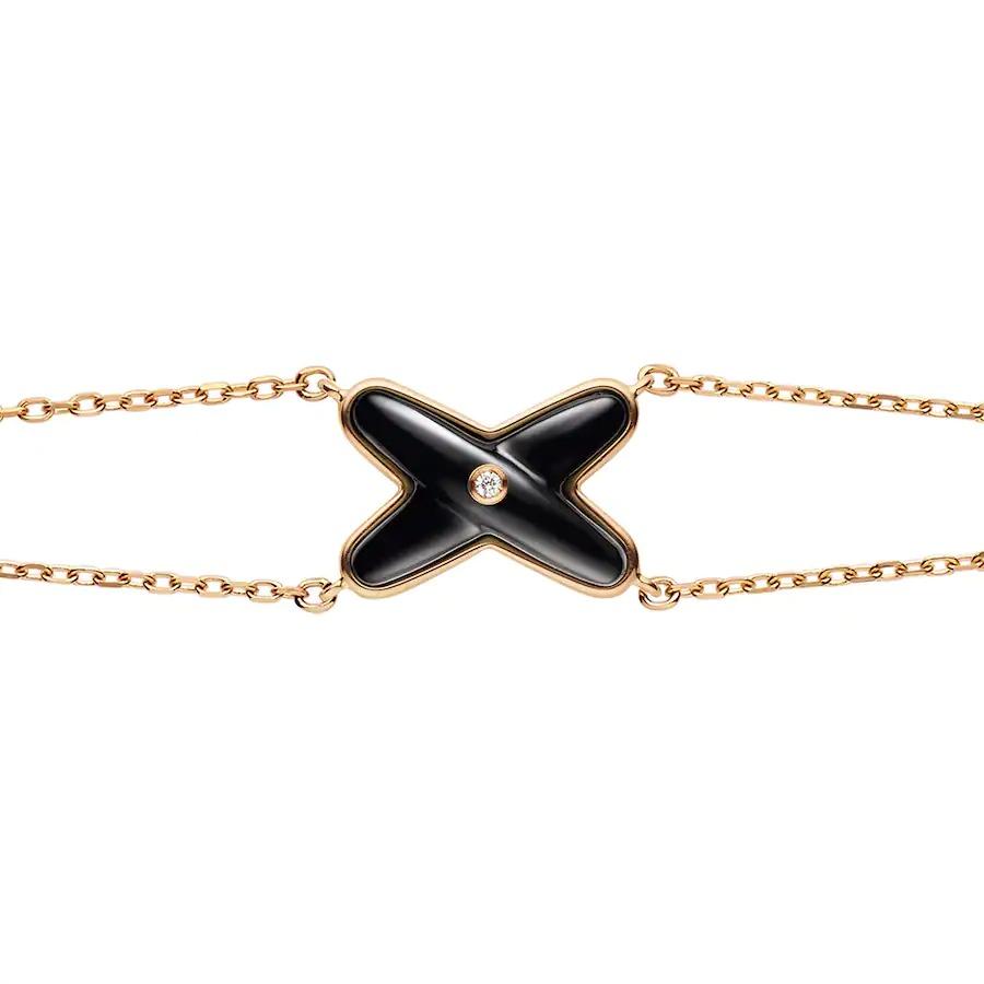 JEUX BRACELET ONYX PINK GOLD 1 DIAMOND