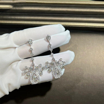 JOSEPHINE DROP SILVER DIAMOND EARRINGS