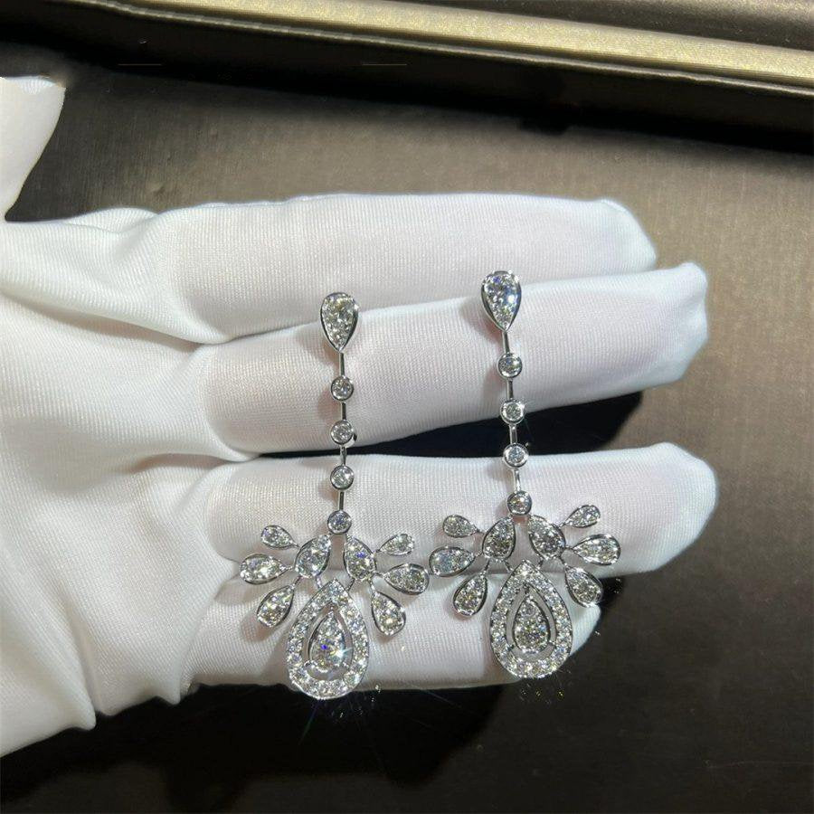 JOSEPHINE DROP SILVER DIAMOND EARRINGS