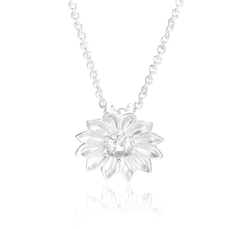 Sunflower Zircon Ladies Necklace - Elegant Jewelry Accessory