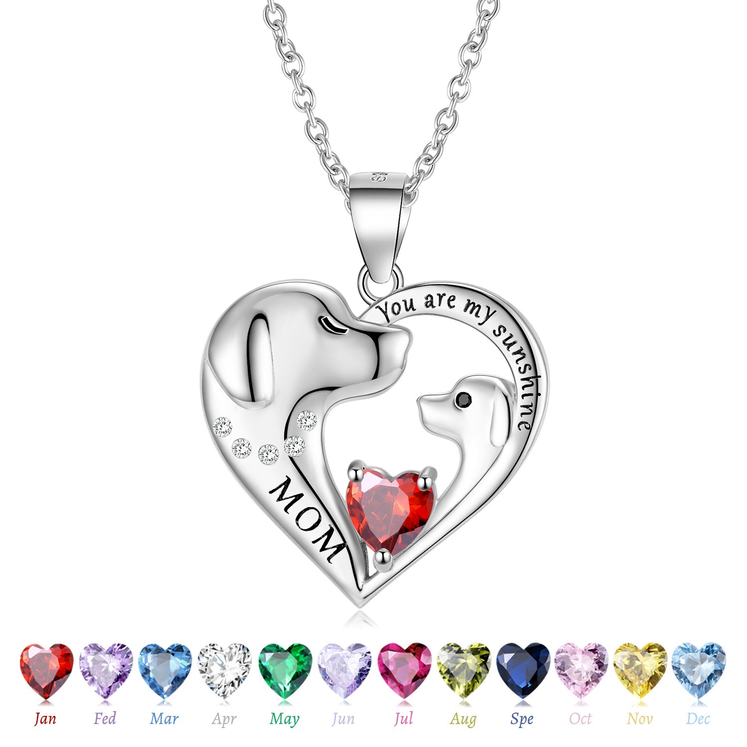 S925 Sterling Silver Cute Dog Necklace Mother's Day Series Sweater Chain