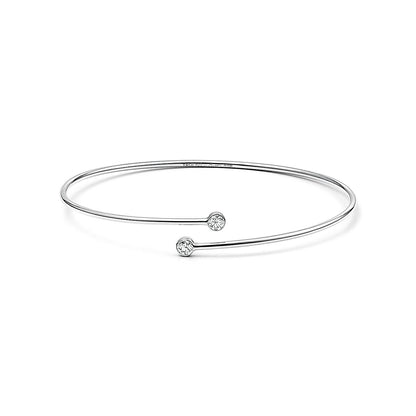 DIAMOND HOOP SINGLE-ROW BANGLE BRACELET