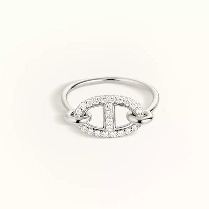 RONDE SMALL SILVER DIAMOND RING