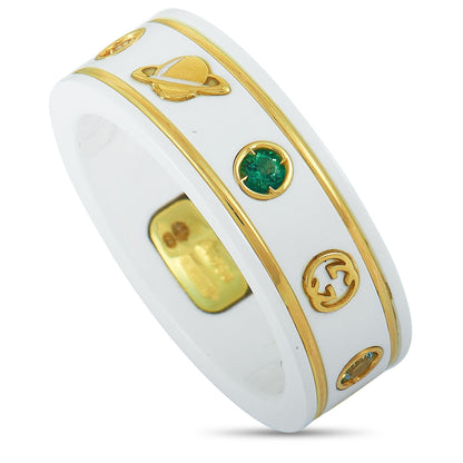 GG ICON RING WITH GEMSTONES