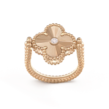 CLOVER RIVERSIBLE PINK GOLD RING