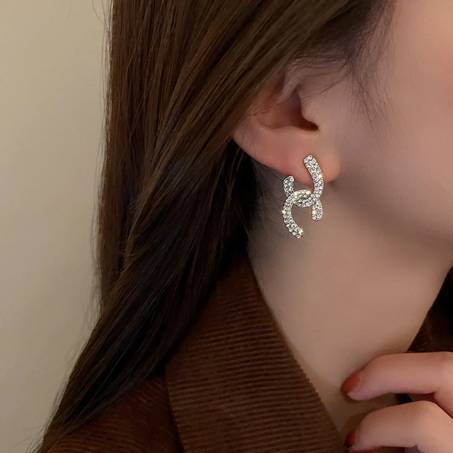 CC DIAMOND SILVER EARRINGS