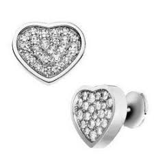 HAPPY HEART EARRINGS SILVER DIAMOND