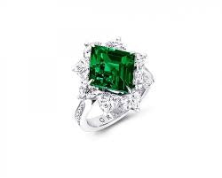 GRA SILVER GREEN DIAMOND RING