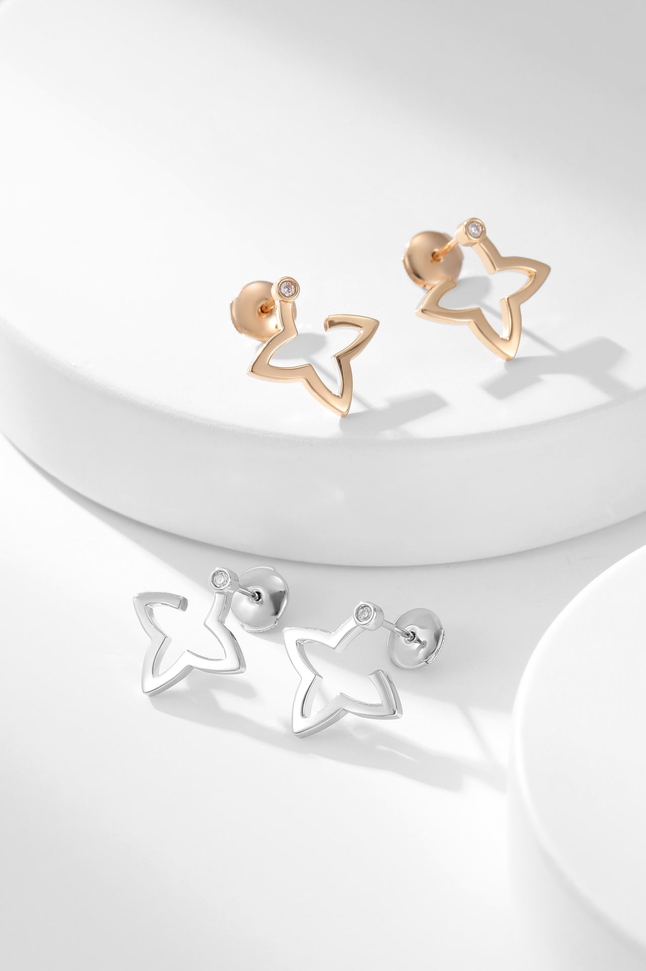 BLOSSOM STUD STAR DIAMOND EARRINGS