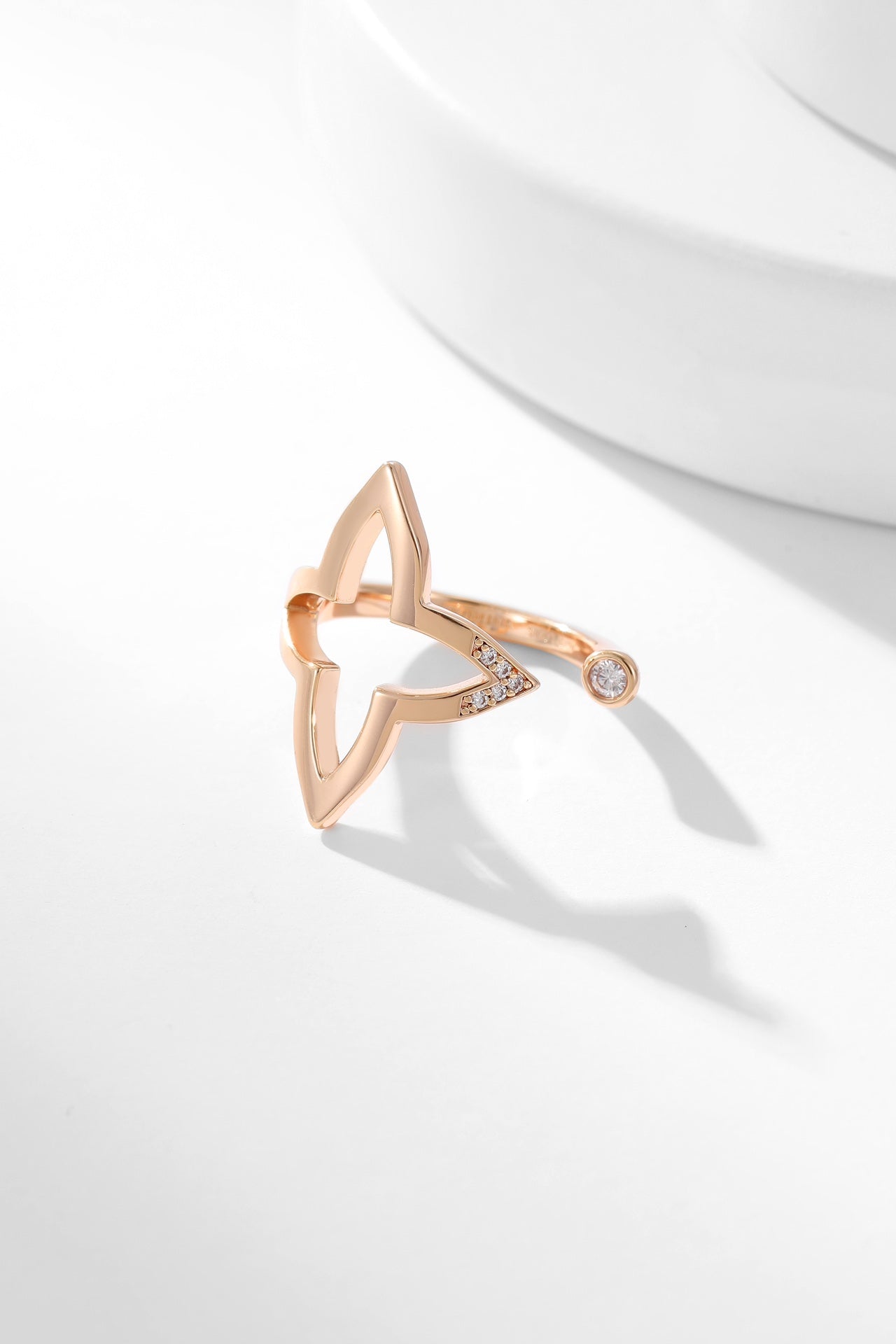 BLOSSOM PINK GOLD STAR OPEN DIAMOND RING