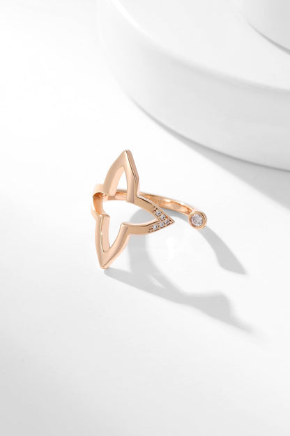 BLOSSOM PINK GOLD STAR OPEN DIAMOND RING