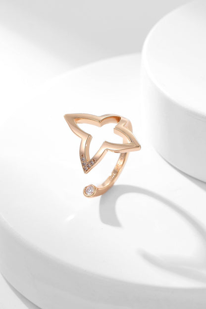 BLOSSOM PINK GOLD STAR OPEN DIAMOND RING