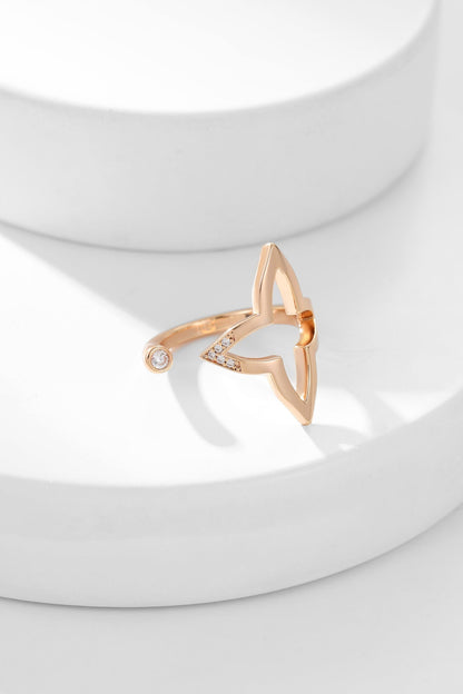 BLOSSOM PINK GOLD STAR OPEN DIAMOND RING