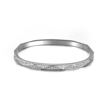 Laurence Gra Signature Silver Diamond Paved Bracelet