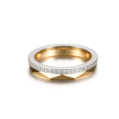 Laurence Gra Signature Ring Two-Band Gold Diamond