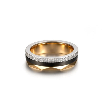 Laurence Gra Signature Ring 3.4mm Gold Black Diamond