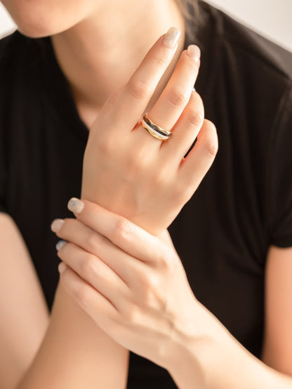 Laurence Gra Signature Ring 5mm Gold Black Diamond