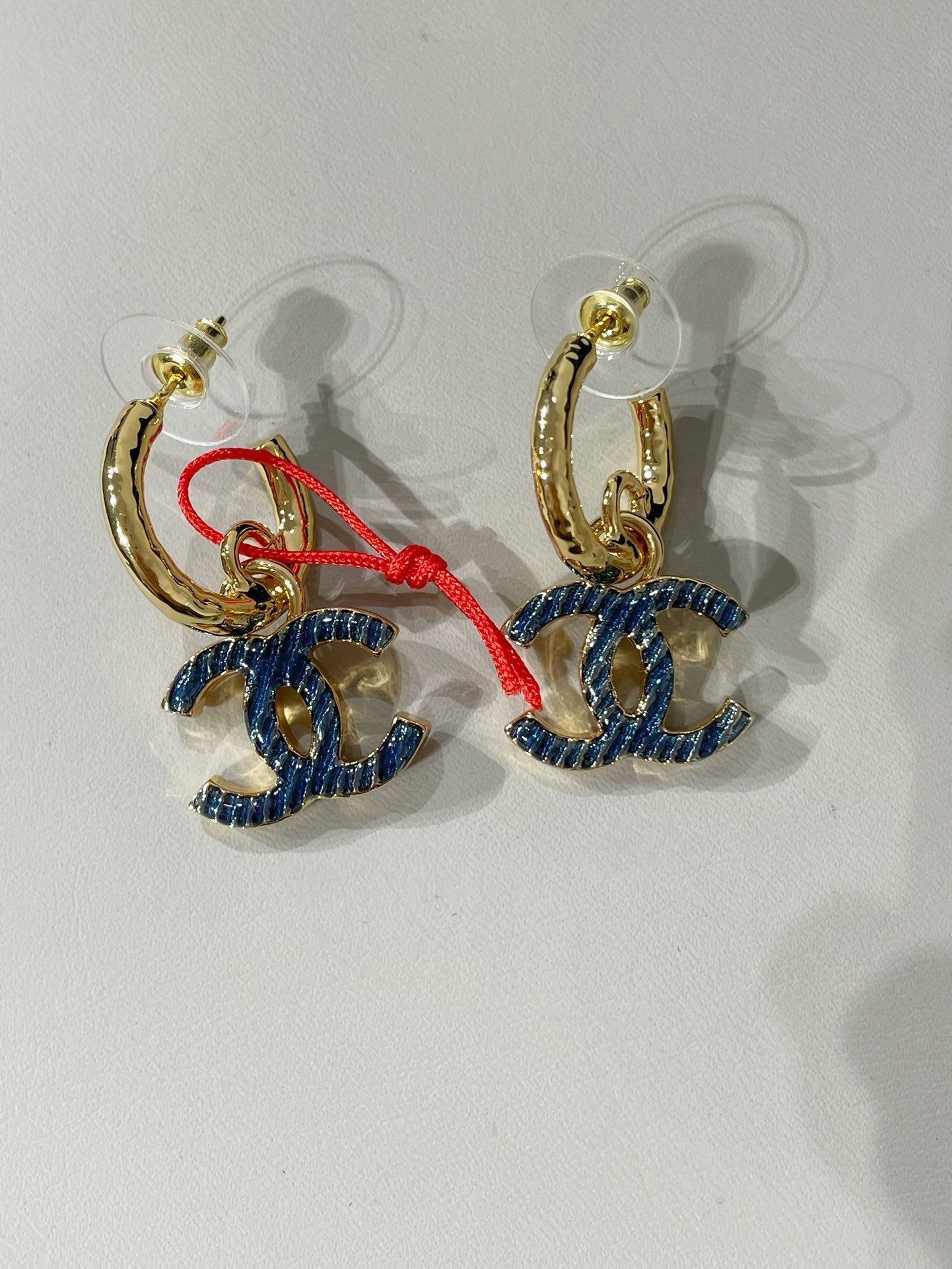 cc logo heart earrings